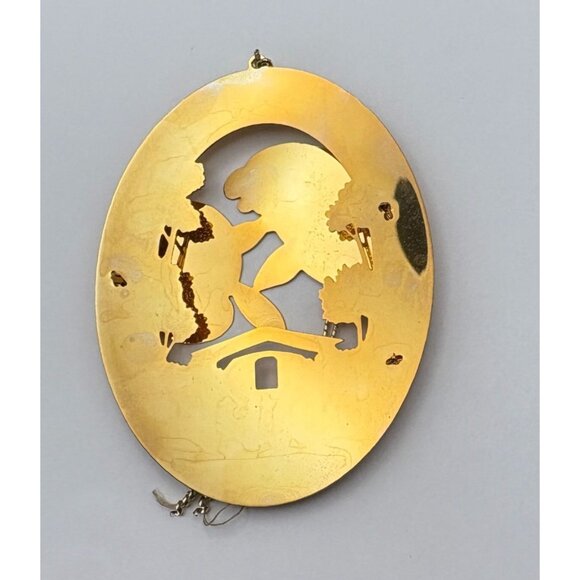 Vintage Gold Tone Manatee Christmas Ornament Homosassa Springs FL 3D - Picture 2 of 7